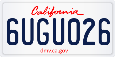 CA license plate 6UGU026