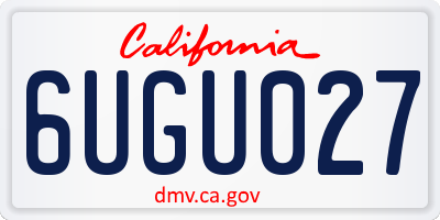 CA license plate 6UGU027