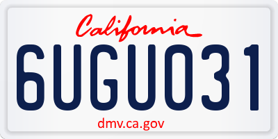 CA license plate 6UGU031