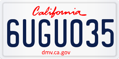 CA license plate 6UGU035