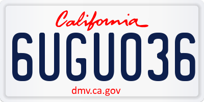 CA license plate 6UGU036