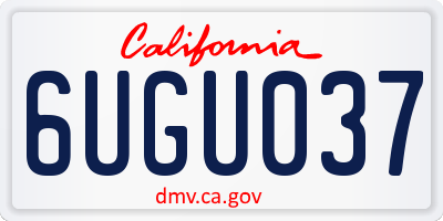 CA license plate 6UGU037
