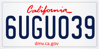 CA license plate 6UGU039