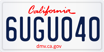 CA license plate 6UGU040