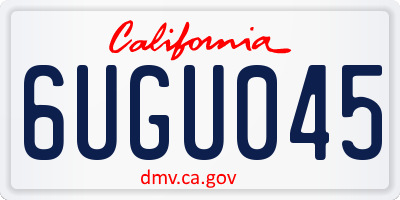 CA license plate 6UGU045
