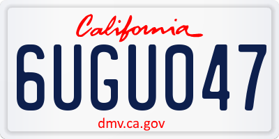 CA license plate 6UGU047