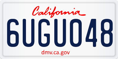 CA license plate 6UGU048