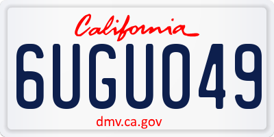 CA license plate 6UGU049