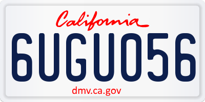 CA license plate 6UGU056