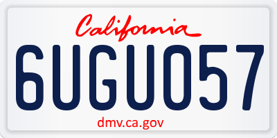 CA license plate 6UGU057
