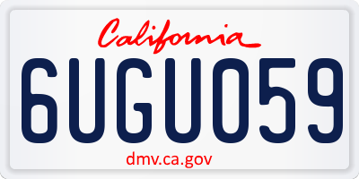 CA license plate 6UGU059