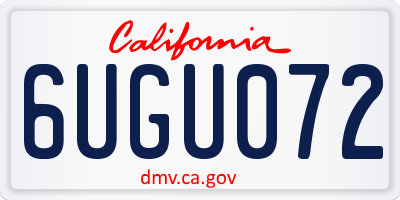 CA license plate 6UGU072