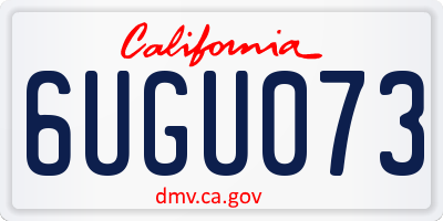 CA license plate 6UGU073