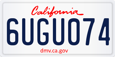 CA license plate 6UGU074