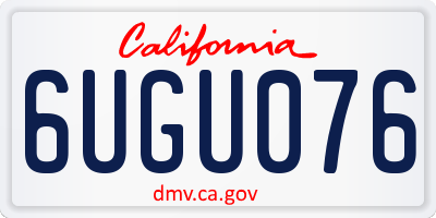 CA license plate 6UGU076