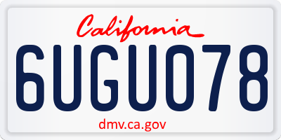 CA license plate 6UGU078