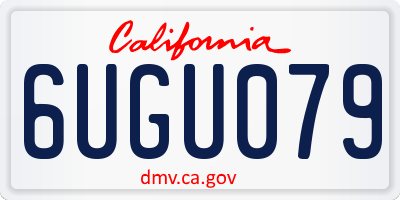 CA license plate 6UGU079