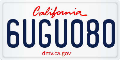 CA license plate 6UGU080