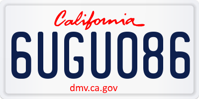 CA license plate 6UGU086