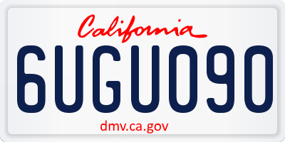 CA license plate 6UGU090