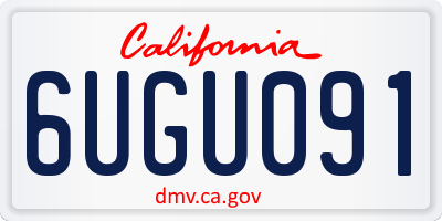 CA license plate 6UGU091