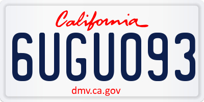 CA license plate 6UGU093