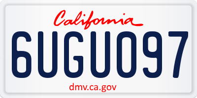 CA license plate 6UGU097