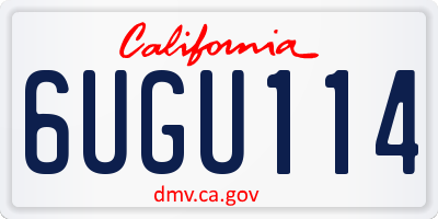 CA license plate 6UGU114