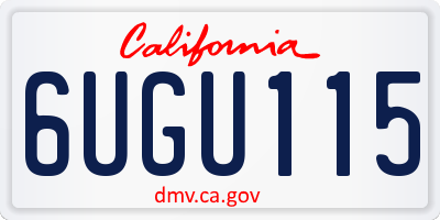 CA license plate 6UGU115