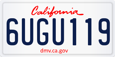 CA license plate 6UGU119