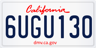 CA license plate 6UGU130