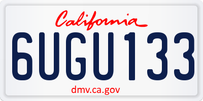 CA license plate 6UGU133