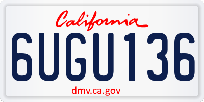 CA license plate 6UGU136