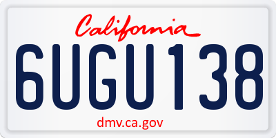 CA license plate 6UGU138