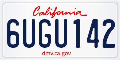 CA license plate 6UGU142