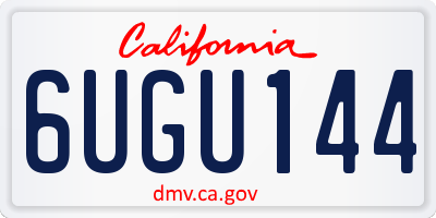 CA license plate 6UGU144