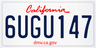 CA license plate 6UGU147