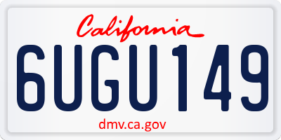 CA license plate 6UGU149
