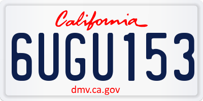 CA license plate 6UGU153