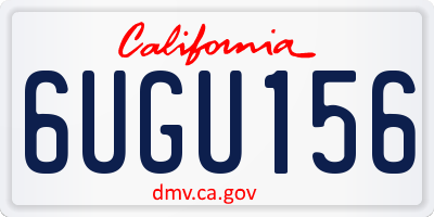 CA license plate 6UGU156
