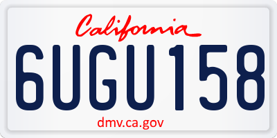 CA license plate 6UGU158