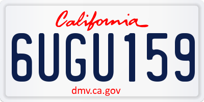 CA license plate 6UGU159