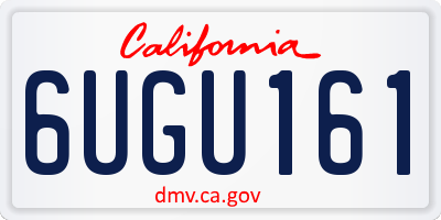 CA license plate 6UGU161