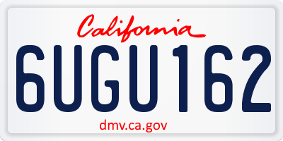 CA license plate 6UGU162