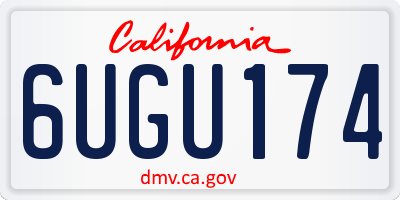 CA license plate 6UGU174