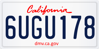CA license plate 6UGU178