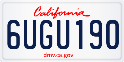 CA license plate 6UGU190