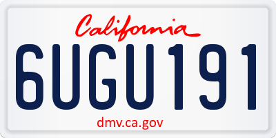 CA license plate 6UGU191