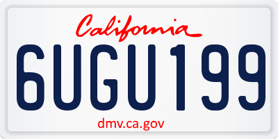 CA license plate 6UGU199