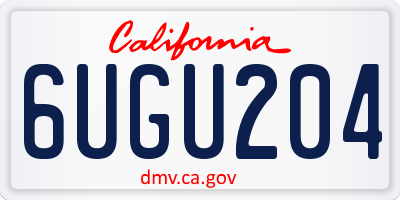 CA license plate 6UGU204